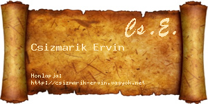 Csizmarik Ervin névjegykártya